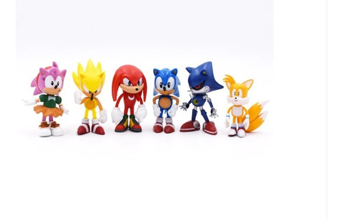 Kit C/6 Bonecos Sonic Coleção