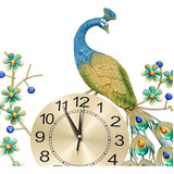 Gran Reloj De Pared Vintage De Lujo Reloj De Pared Pavo Real