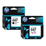 Tinta Hp 667 Negra Original + 667 Tricolor Original