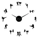 Reloj De Pared Grande En 3d Para Bricolaje, Color Negro Sile