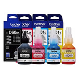 Pack Tintas Brother Bt D60bk Y Todos Los Colores