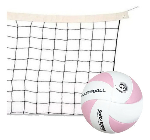 Pelota Voley Voleibol Vulcanizada Sintético + Red 3mts