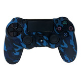 Funda Joystick Ps4 Camuflaje Negra Azul