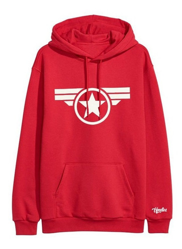 Buzo Buso Saco O Hoodie De Capitán América  Rojo Niño