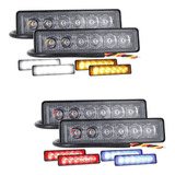 Par Faros Barra 6 Led Lupa Auxiliar 4x4 Auto Moto Estrobo F1