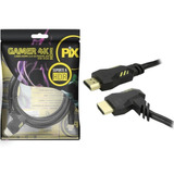 Cabo Hdmi 2.0 Gamer 2m Plugue 90º 4k Pix Playstation/xbox/pc