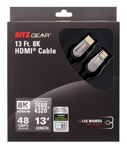 Cable Hdmi 4m Certificado 8k 7680x4320 Mallado Punta Dorada