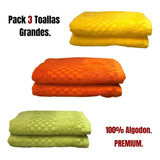 Pack 3 Toallas Grandes 100% Algodón Premium Primavera