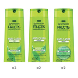 Pack 6 Shampoo Fructis Anticaspa Surtido 350 Ml