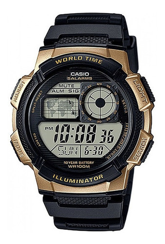 Reloj Hombre Casio Ae-1000w Dorado Digital