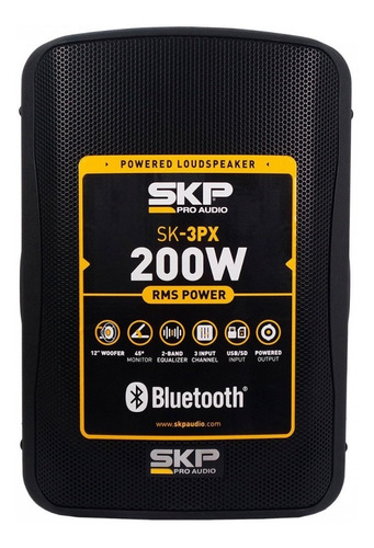 Caixa Ativa 12 Polegadas 200w Rms Skp Sk3px Bluetooth Igreja