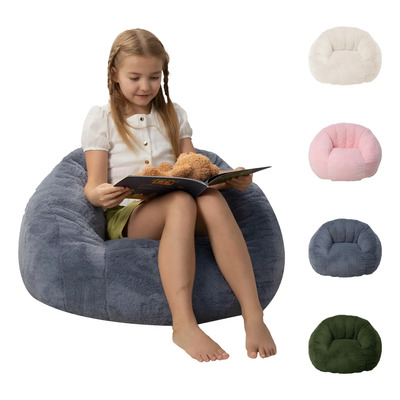 Sillón Puff Infantil Para Niños En Forma De Concha Color Gris Con relleno de espuma | Meses sin interés