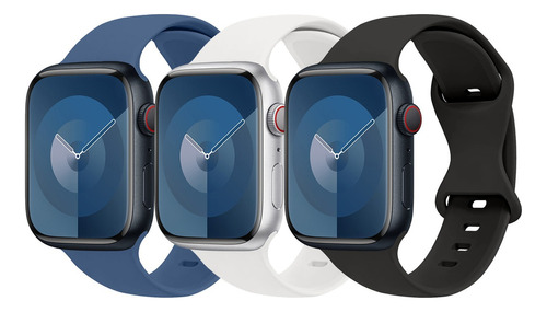 3 Correas Para Apple Watch 10 9 8 7 6 5 4 Se Ultra Silicona