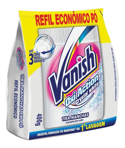 Tira-manchas Em Pó Refil Para Roupas Brancas Vanish 400g