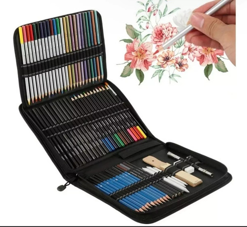 Kit Dibujo Estuche Profesional 72 Piezas