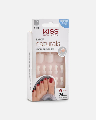 Unhas Postiças Para Pés Sem Cola Kiss 24 Unhas Em 10 Tamanho