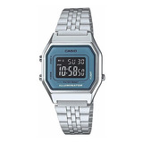 Reloj Casio De Dama Modelo La 680 Marco Azul Caratula Negra