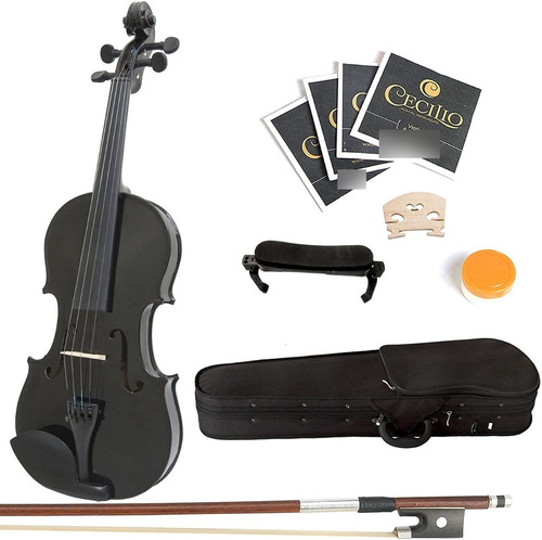 Violín Mendini 4/4 Negro Con Accesorios 