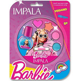 Barbie Esmalte Infantil Iconica Girl Power+paleta Maquiagem