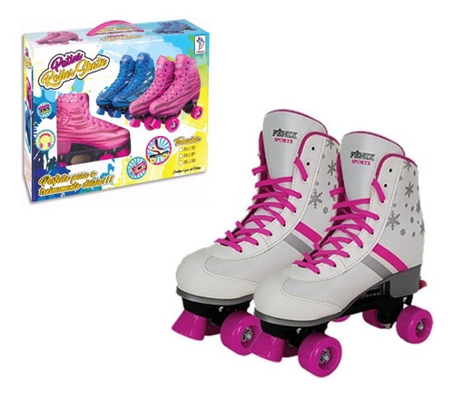 Patins Adulto Menina Original 4 Rodas Confortável Ajustável