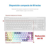 Teclado Mecânico Pequeno E-yooso Z686 Rgb Usb Small Teclado Português Cor 4 #white &grey