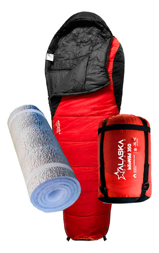 Bolsa De Dormir Camping Alaska Térmica -15 Grados + Aislante