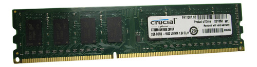 Memoria Ram Crucial 2gb Ct25664ba160b.c8fkr Ddr3 1600 Udimm