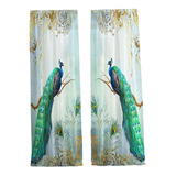 2 Peças De Cortinas De Tule Azul Pavão, 132cm X 241cm