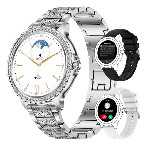 Reloj Inteligente Con Diamantes Y Bluetooth Impermeable