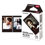 Kit 10 Filmes Papel Para Instax Mini Com Moldura Preta Black