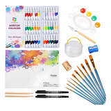 Set De Pinturas Acrilicas Profesional Pintura Arte Kit 75pcs