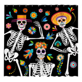 Allenjoy 72 X 72 Día De Los Muertos Azúcar Calavera Cortina 