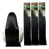 Kit 5 Cabelo Aplique Tic-tac 80 Cm Extensão Orgânica Weng