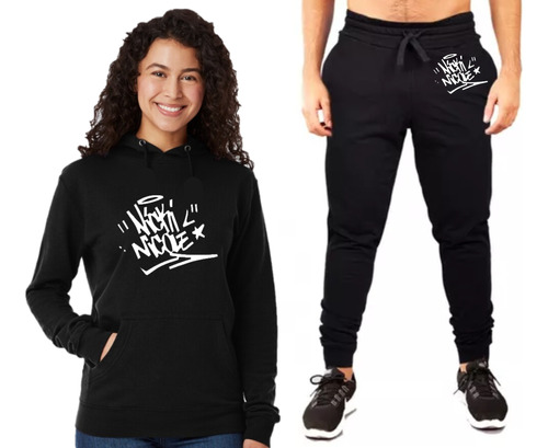 Conjunto Buzo + Pantalón Jogging Frizado - Nicki Nicole Logo