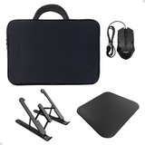 Capa Notebook + Suporte De Mesa + Deskpad Couro Eco + Mouse 