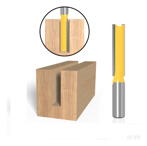 Fresa Recta Ranura Largo 50mm  Router Tupí Vastago 1/2