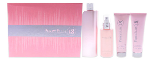 Set De Regalo Perfume Perry Ellis 18 Para Mujer, 4 Piezas