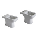 Inodoro Corto Trento + Bidet 1 Agujeros Ferrum Sanitario