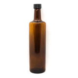 Botella Aceite Vinagre 750 Cc Ambar Con Tapa E Inserto X12 