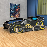 Cama Infantil Auto Batman 1 Plaza -  80 Cm Con Cajones