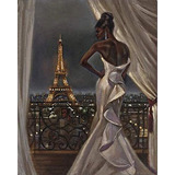 Kit De Pintura Con Diamantes 5d Mujer Torre Eiffel Paisaje