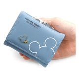 Cartera Billetera Con Monedero Para Dama Mickey Mouse Azul