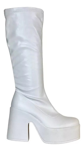 Bota De Dama Ajustable Con Plataforma Blancas Z29 