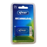 Bateria Recarregável 9 Volts Knup 9v 450mah Original