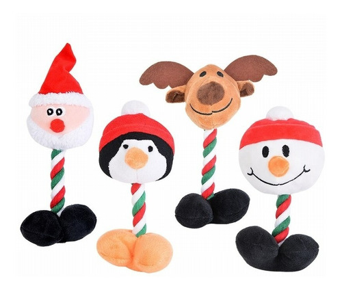 Juguete Para Perros Peluche De Navidad Cuerda Para Mascotas