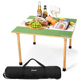 Mesa De Picnic De Bambú De 26x26 Pulgadas Bolsa De Tra...