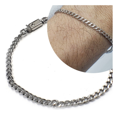 Pulseira Bracelete Elo Grumet Aço Inox Tamanhos 18 A 21 Cm