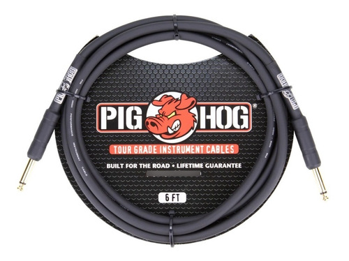 Cable Instrumento 1.82m 1/4 -1/4  8mm Pig Hog Ph6 /