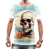 Camisa Camiseta Tshirt Estampa Caveira Na Praia Cerveja Hd 1