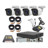 Kit Circuito Cerrado 4 Camaras Hikvision 1080p 2mp Cctv 2 Tb